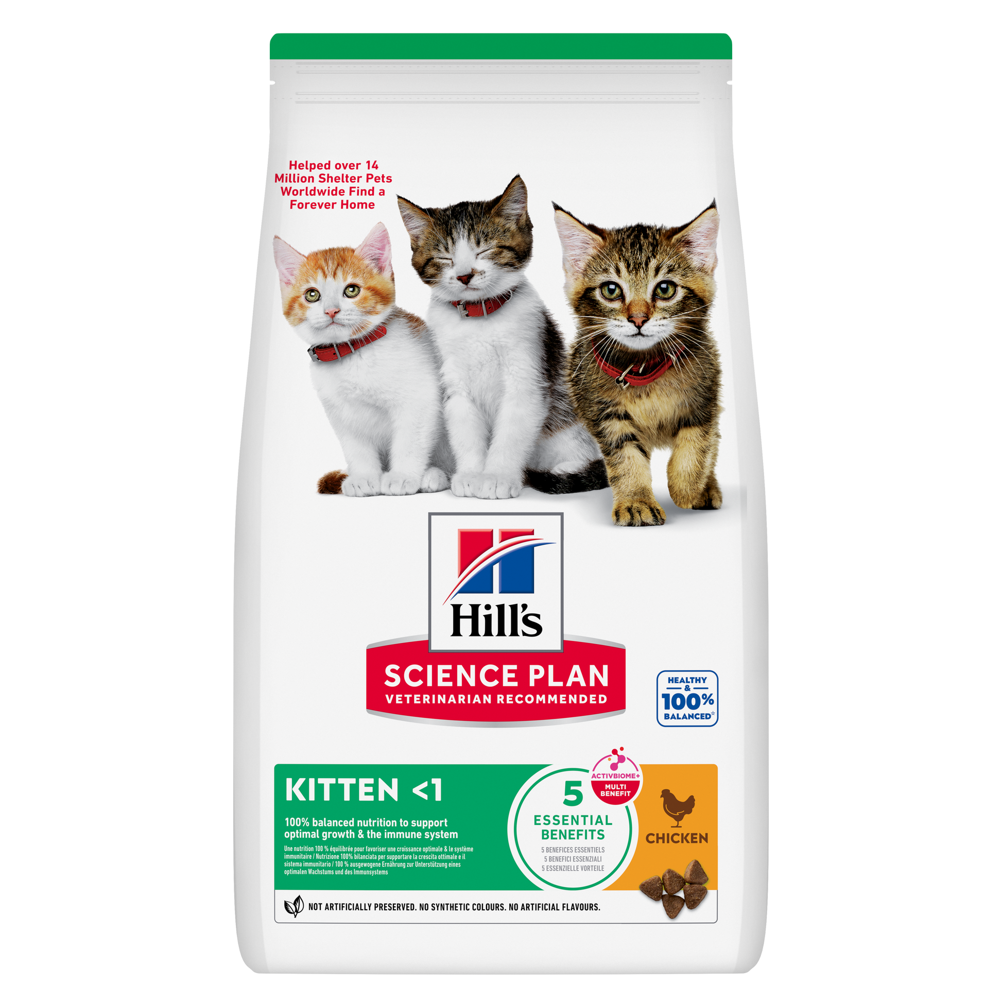 Hill’s Science Plan Kitten Dry Cat Food Chicken front pack for kittens up to 1 year old