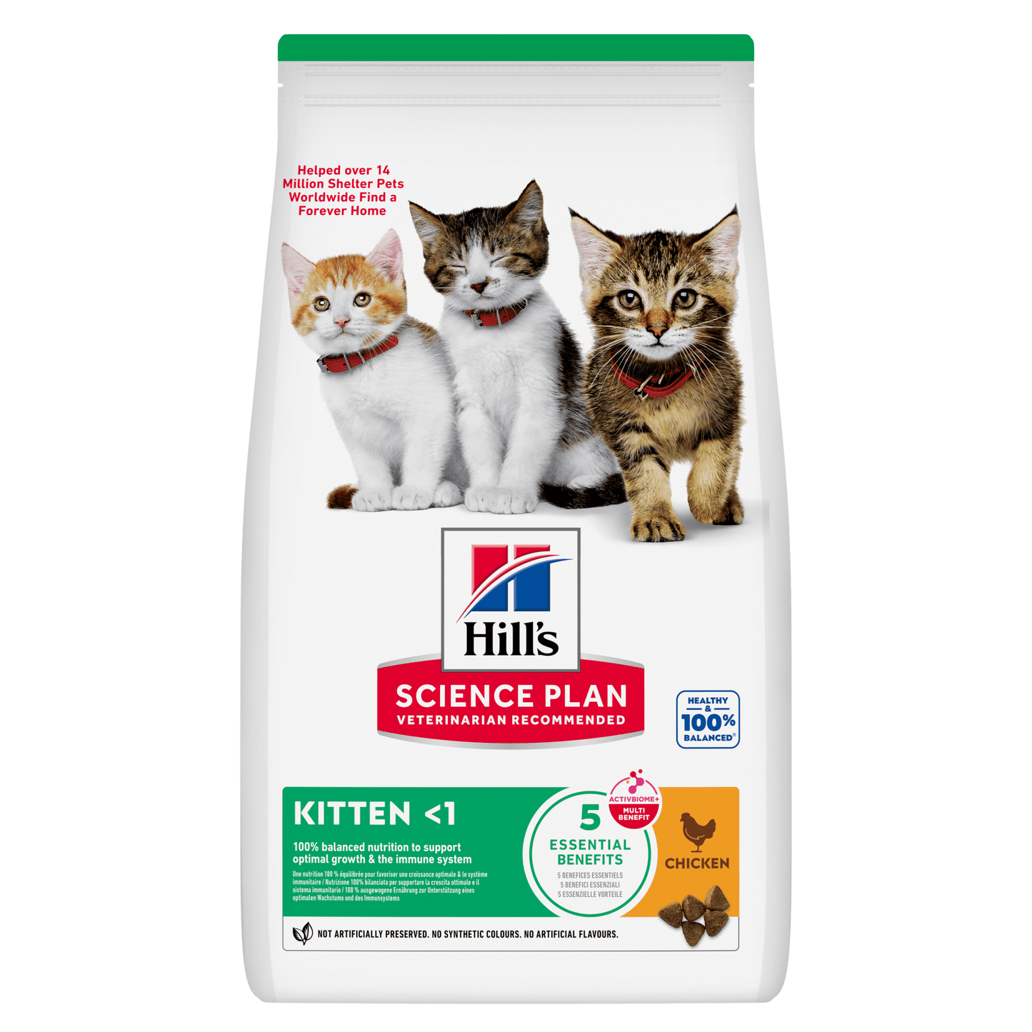 Hill’s Science Plan Kitten Dry Cat Food Chicken front pack for kittens up to 1 year old
