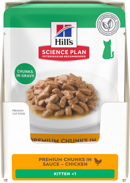 Hill’s Science Plan Kitten Wet Cat Food Chicken 12 × 85g box front