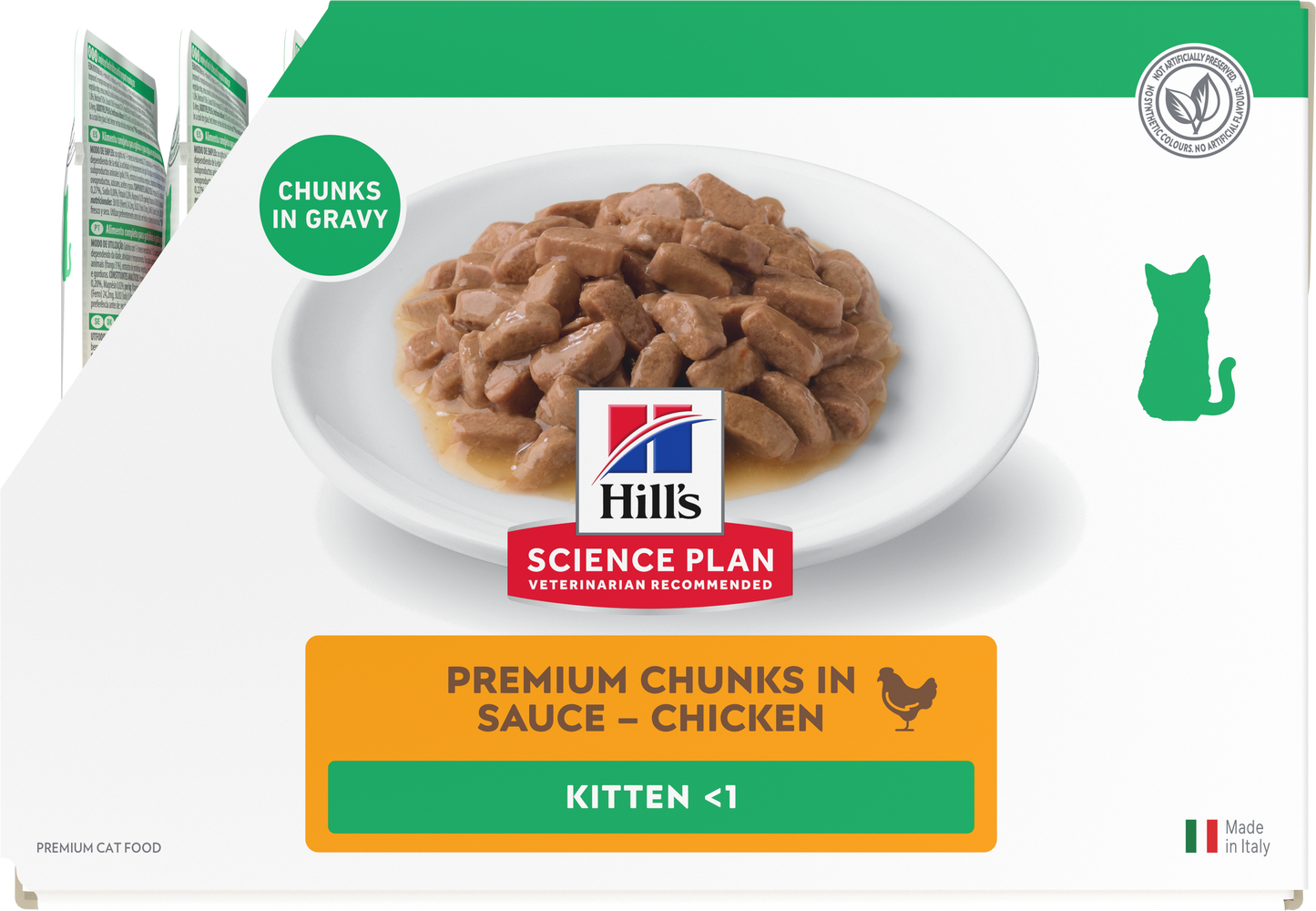 Side of Hill’s Science Plan Kitten Wet Cat Food Chicken 12 × 85g box