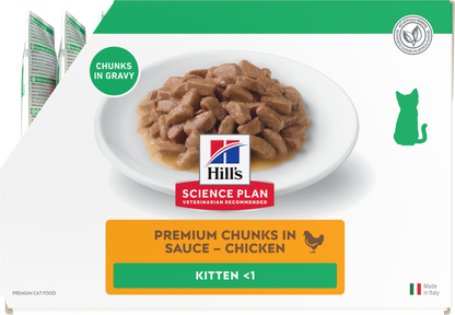 Side of Hill’s Science Plan Kitten Wet Cat Food Chicken 12 × 85g box