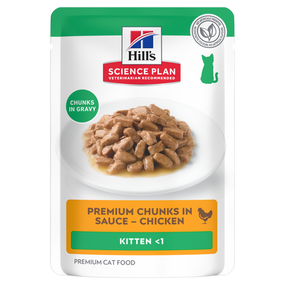 Hill’s Science Plan Kitten Wet Cat Food Chicken 85g pouch front