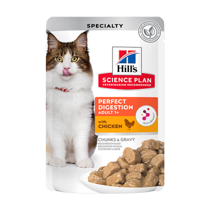 Hill’s Science Plan Perfect Digestion Adult Wet Cat Food Chicken 85g pouch front