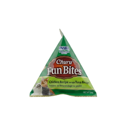 Inaba Churu Fun Bites individual cat treat pack with chicken recipe wraps tuna recipe creamy filling