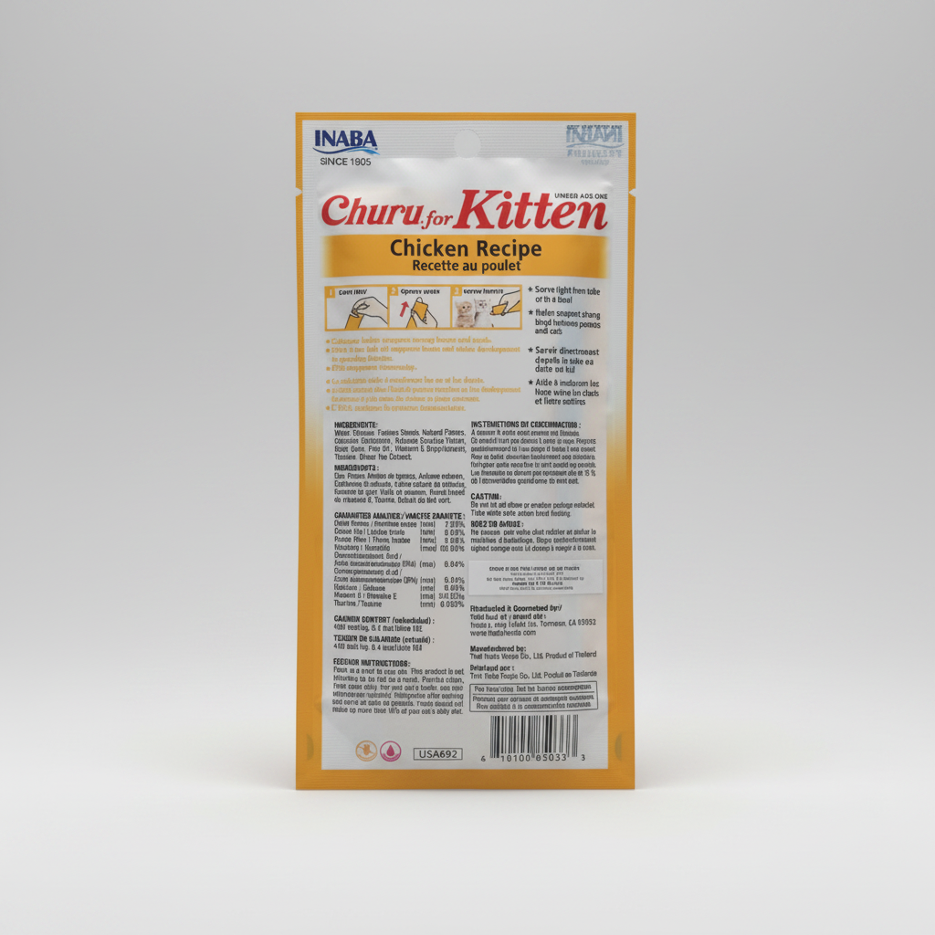 Inaba Churu Kitten Chicken Recipe ingredients feeding guide and nutritional information