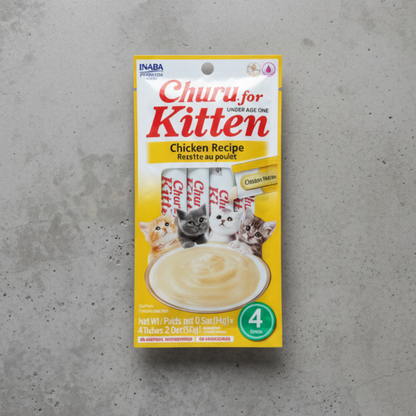 Inaba Churu Kitten Chicken Recipe lickable kitten treats 4 tube pack
