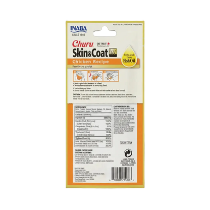 Inaba Churu Skin & Coat Creamy Lickable Cat Treats 4 Pack | The Grooming Bribes