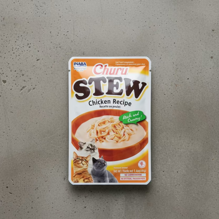 Inaba Churu Stew Chicken Recipe creamy shredded chicken cat treat pouch