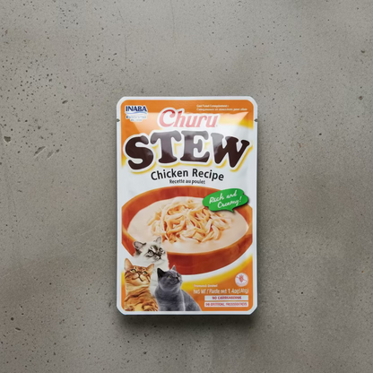 Inaba Churu Stew Chicken Recipe creamy shredded chicken cat treat pouch
