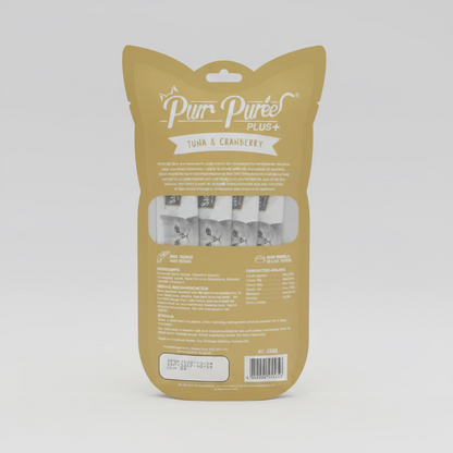 Pur Puree Plus Urinary care + Tuna & Cranberry  wet cat food package 