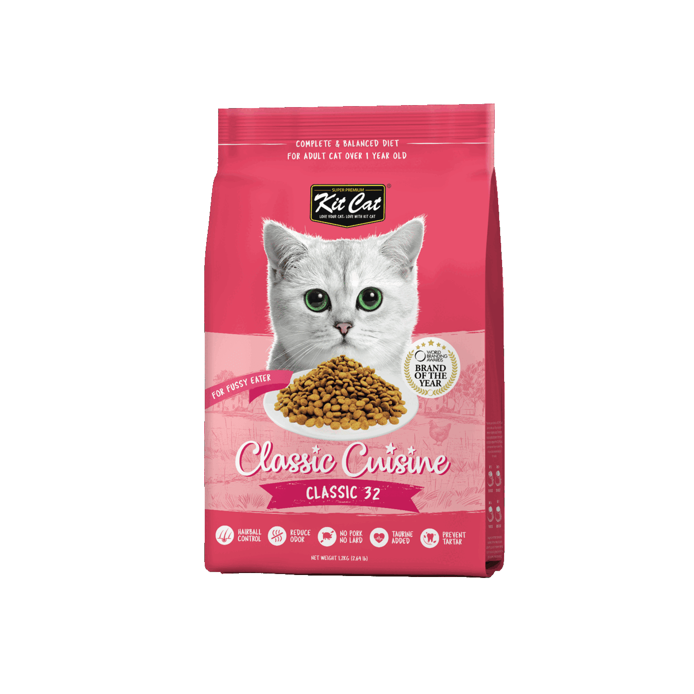 Kit Cat Classic Cuisine Classic 32 dry cat food 1.2kg front pack