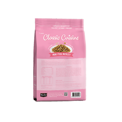 Kit Cat Classic Cuisine Mini Fish Medley dry cat food 1.2kg back pack