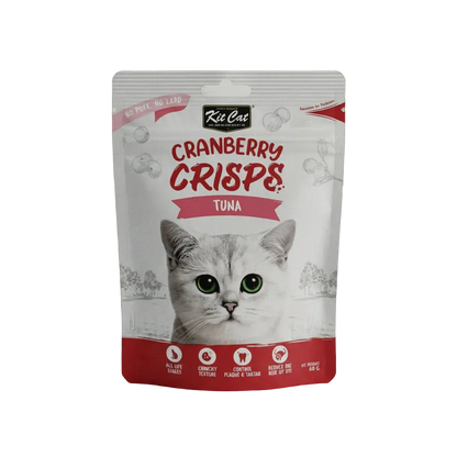 Kit Cat Cranberry Crisps tuna cat treats 60g front pouch