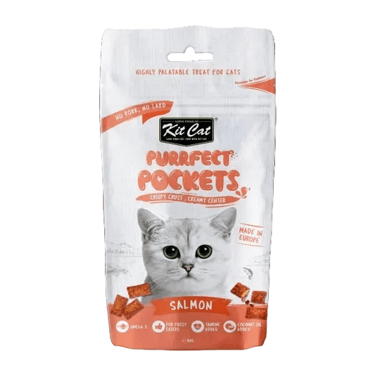 Salmon cat treats pouch, Kit Cat Purrfect Pockets (orange/red)