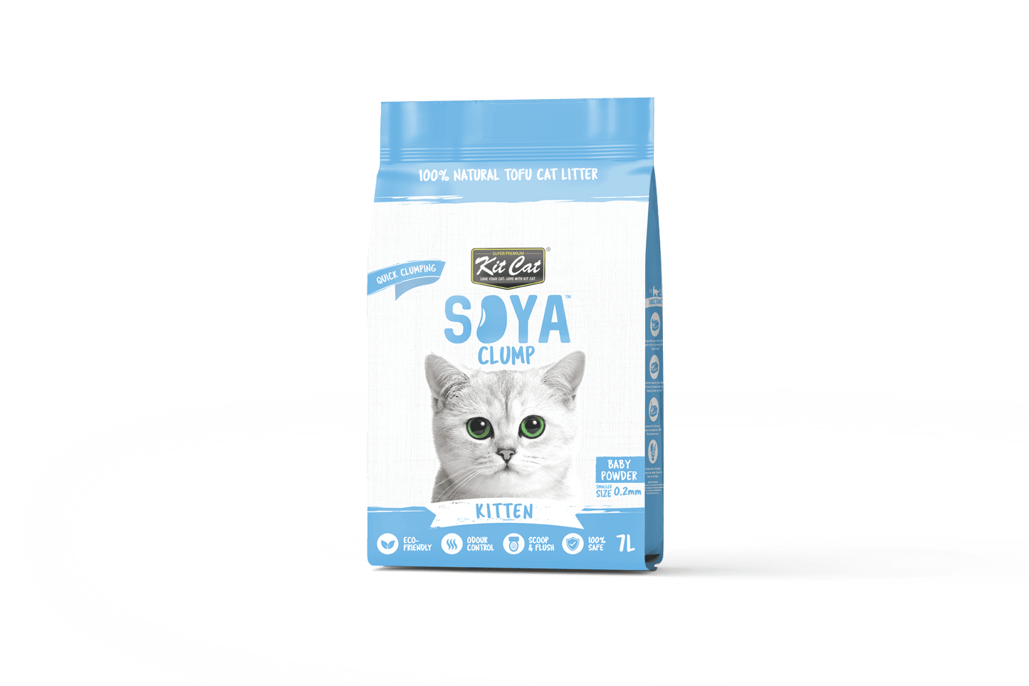 Kit Cat Soya Clump Baby Powder Kitten 7L cat litter pack