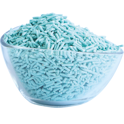 Kit Cat Soya Clump Baby Powder Kitten cat litter pellets in a clear bowl