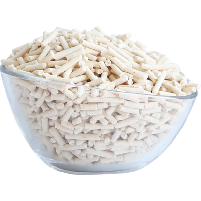 Kit Cat Soya Clump Original tofu cat litter pellets in a glass bowl