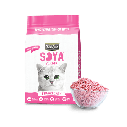 Kit Cat Soya Clump Strawberry 7L quick clumping tofu cat litter