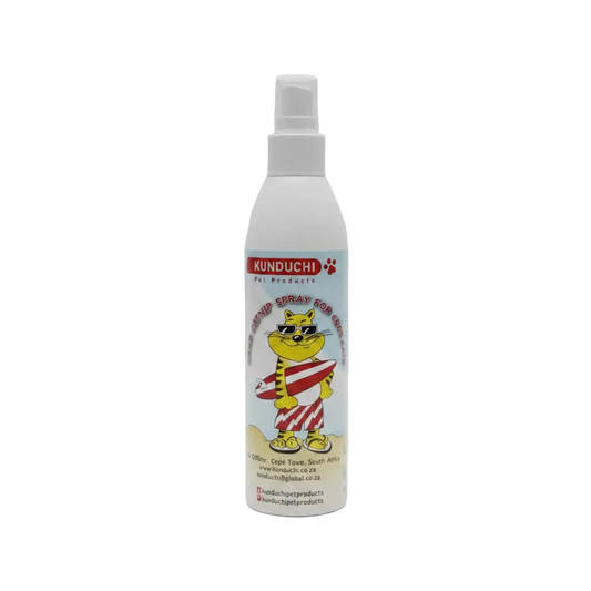 Kunduchi pet product catnip spray for cats  bottle with cartoon cat design 