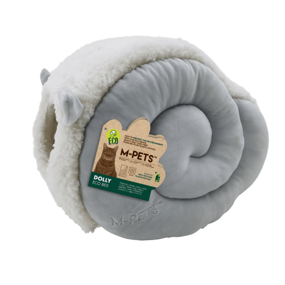 M-PETS Dolly Eco Bed in grey, 47 × 35 × 30cm