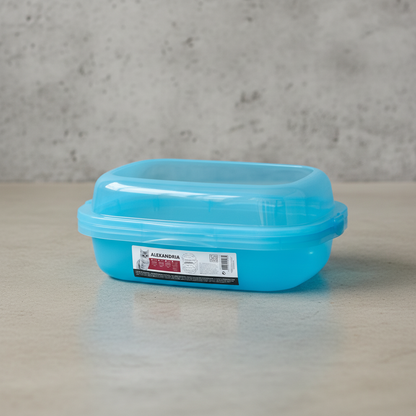 M-PETS Alexandria 4-Piece Litter Tray in blue with removable rim, sieve and double tray system