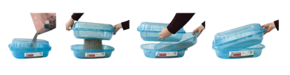 M-PETS Alexandria 4-Piece Litter Tray sifting process showing waste being separated from clean litter