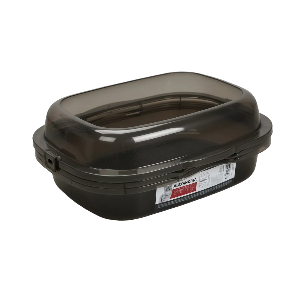 M-PETS Alexandria 4-Piece Litter Tray in taupe grey with removable rim, sieve and double tray system
