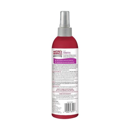 Back of Nature’s Miracle Cat Scratch Deterrent Spray 236ml bottle with directions