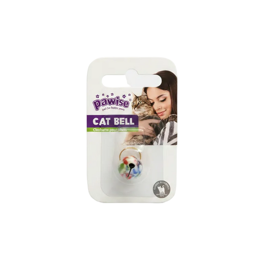 Cat bell with packaging featuring a woman and cat on a white background
