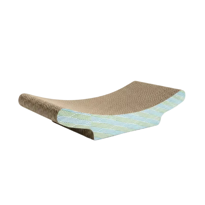 Pawise lounge chair corrugated cardboard cat scratcher with catnip