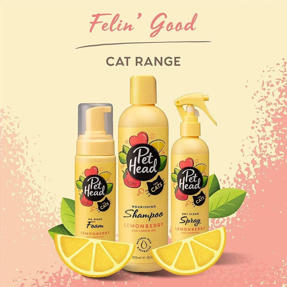 Pet Head Felin’ Good cat grooming range with no-rinse foam, shampoo and dry clean spray