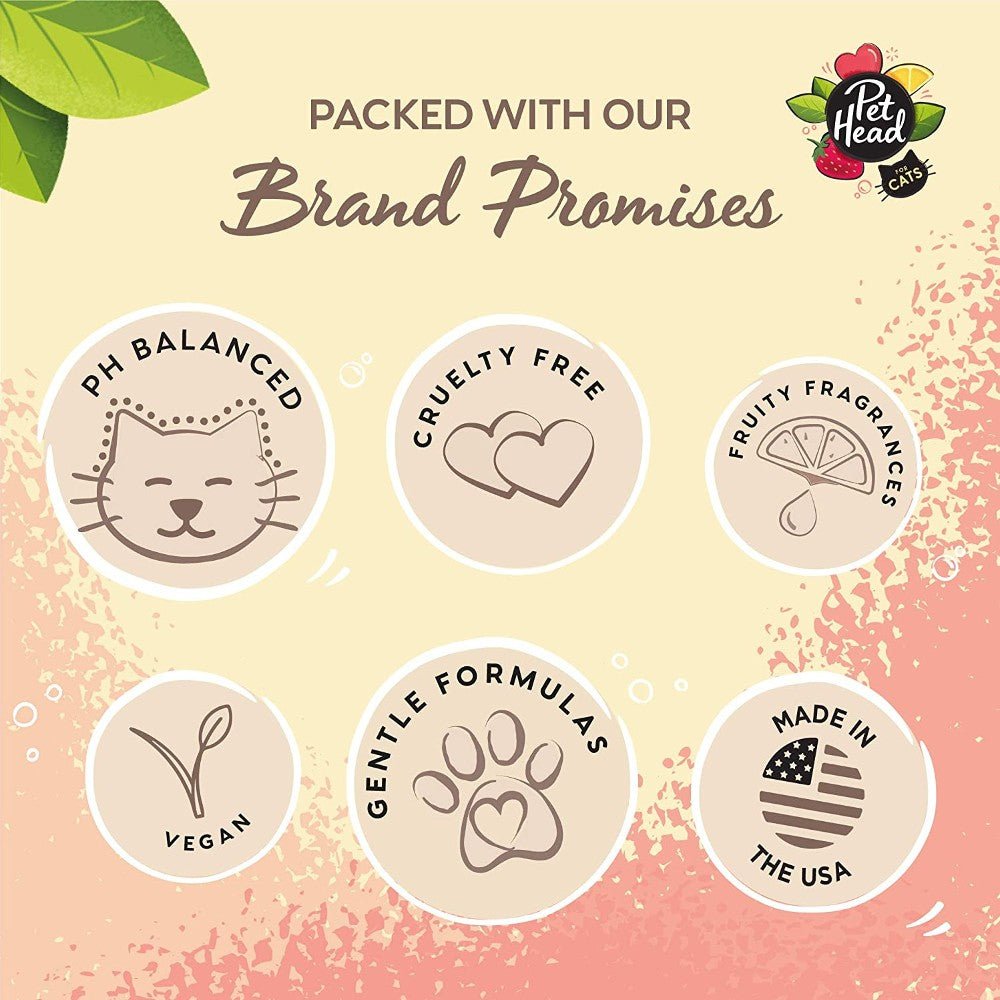 Pet Head Felin’ Good cat grooming brand promises including pH balanced, cruelty free, vegan and gentle formula
