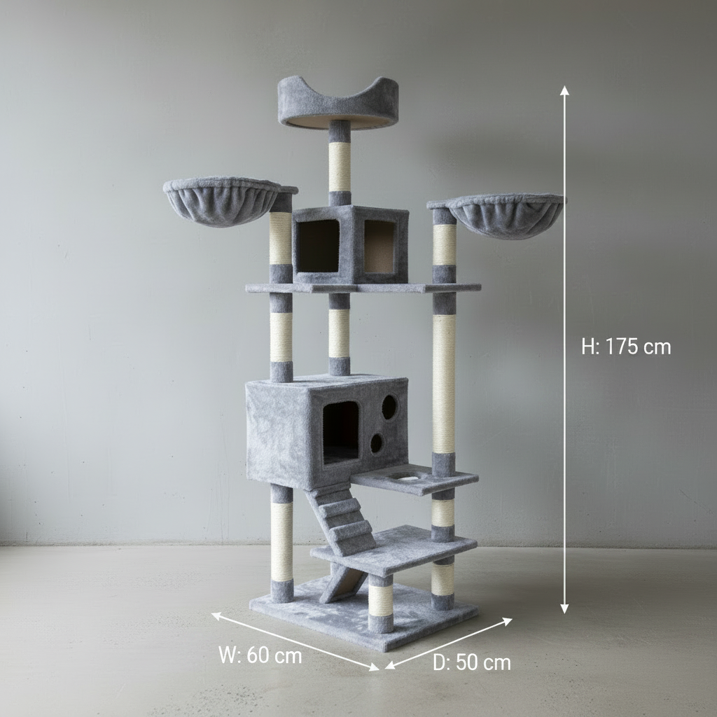 petrebels-cleveland-175-grey-cat-tree-size-guide