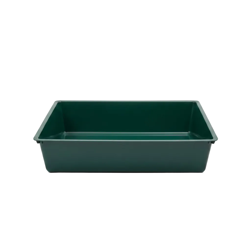 Green plastic cat litter tray 43cm for indoor cats