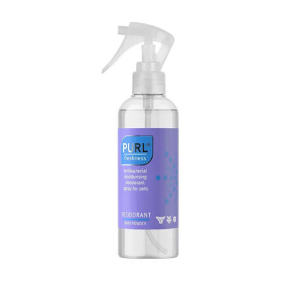 PURL Freshness Deodorant Spray 200ml Original Baby Powder bottle for dogs and cats