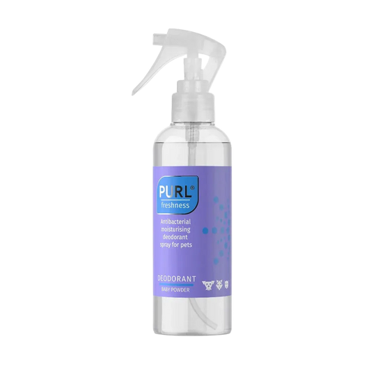 PURL Freshness Deodorant Spray 200ml Original Baby Powder bottle for dogs and cats