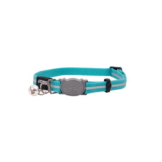 Rogz AlleyCat teal reflective breakaway safety cat collar with bell