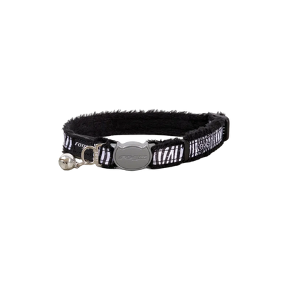 Rogz FashionCat Safety Collar for cats in Zebra print with bell and breakaway safety buckle