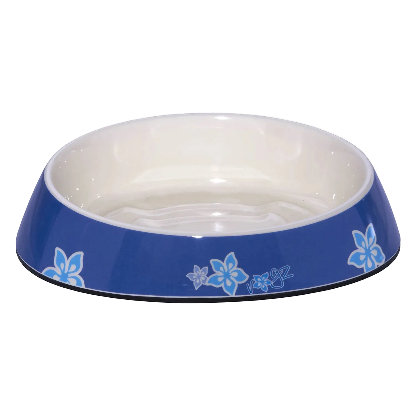 Rogz Fishcake melamine cat bowl in Blue Floral design