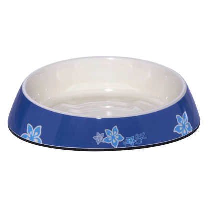 Rogz Fishcake melamine cat bowl in Blue Floral design