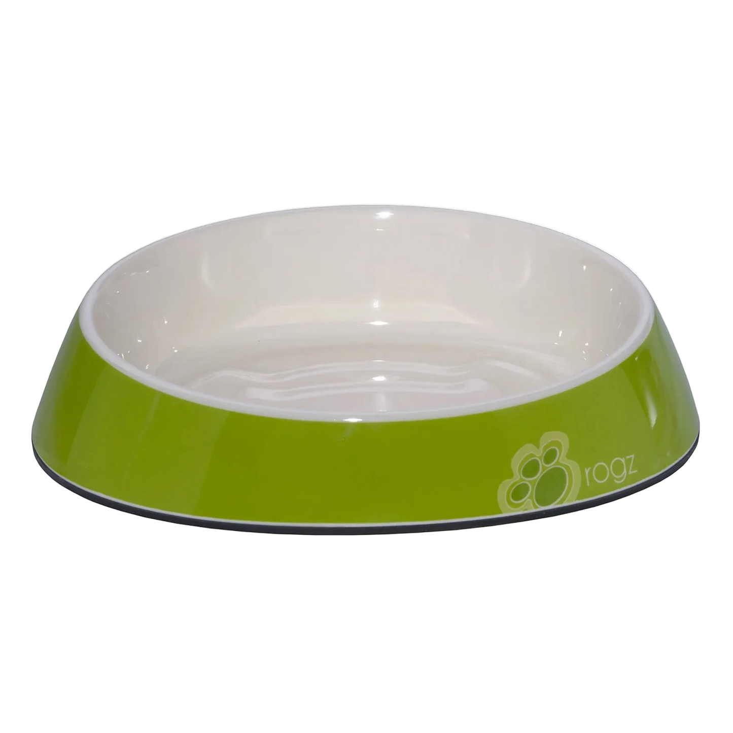 Rogz Fishcake melamine cat bowl in Lime Paw design