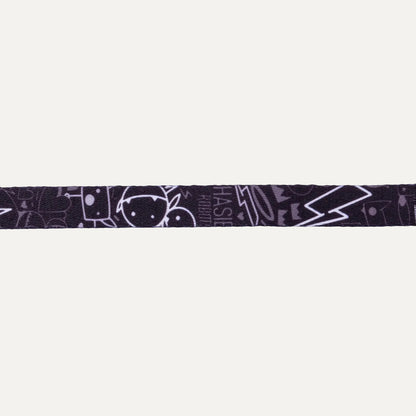 Close-up of Rogz FusionCat Classic Safety Collar in Midnight Black showing the graphic print pattern