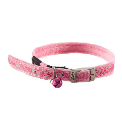 Rogz SparkleCat Pin Buckle Collar size guide showing XS and S collar measurements and product codes