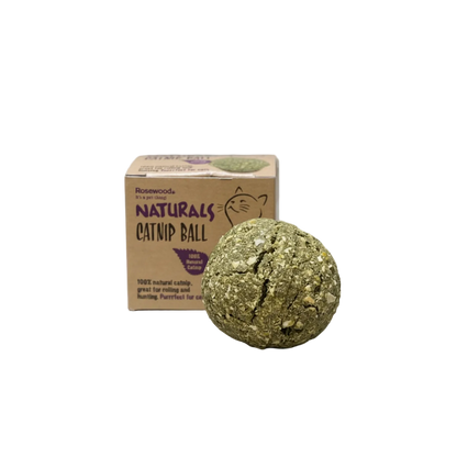 Rosewood Naturals catnip ball and packaging
