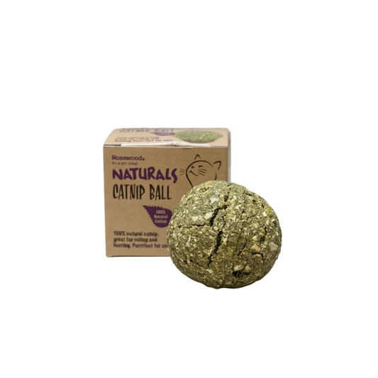Rosewood Naturals catnip ball and packaging