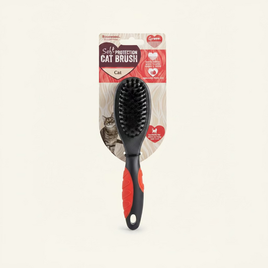 Front view of Rosewood Soft Protection cat grooming brush