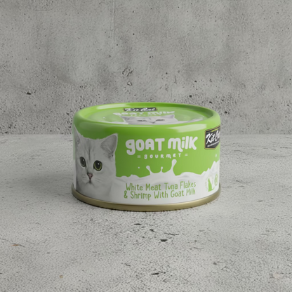 Tuna and shrimp goat milk wet cat food