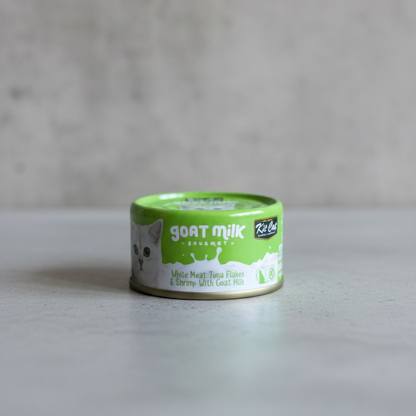 Tuna and shrimp goat milk wet cat food