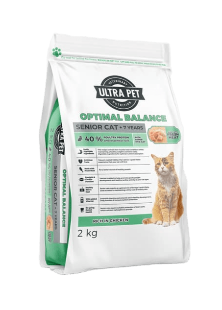 Ultra Pet Optimal Balance senior cat food bag, 2 kg, rich in chicken