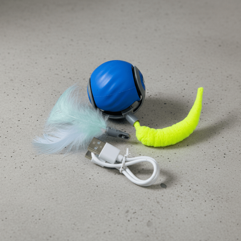 USB Rechargeable Interactive Cat Toy Ball with Tail — additional product view